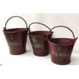A set of three Coca Cola buckets . Ref 253