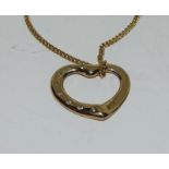 9ct gold diamond set heart pendant necklace