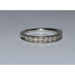 9ct white gold ladies diamond 1/2 eternity ring size M