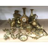 Large mix quantity of brassware to include a clock