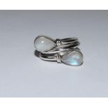 Large Moonstone 925 silver ring size R