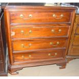 Georgian style mahogany 4 draw chest with brass handles 80x80x55cm