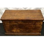 Victorian Pine Seamans trunk with metal handles 42x82x44cm