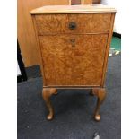 Walnut veneered bedroom cabinet together with vintage dressing table mirror.