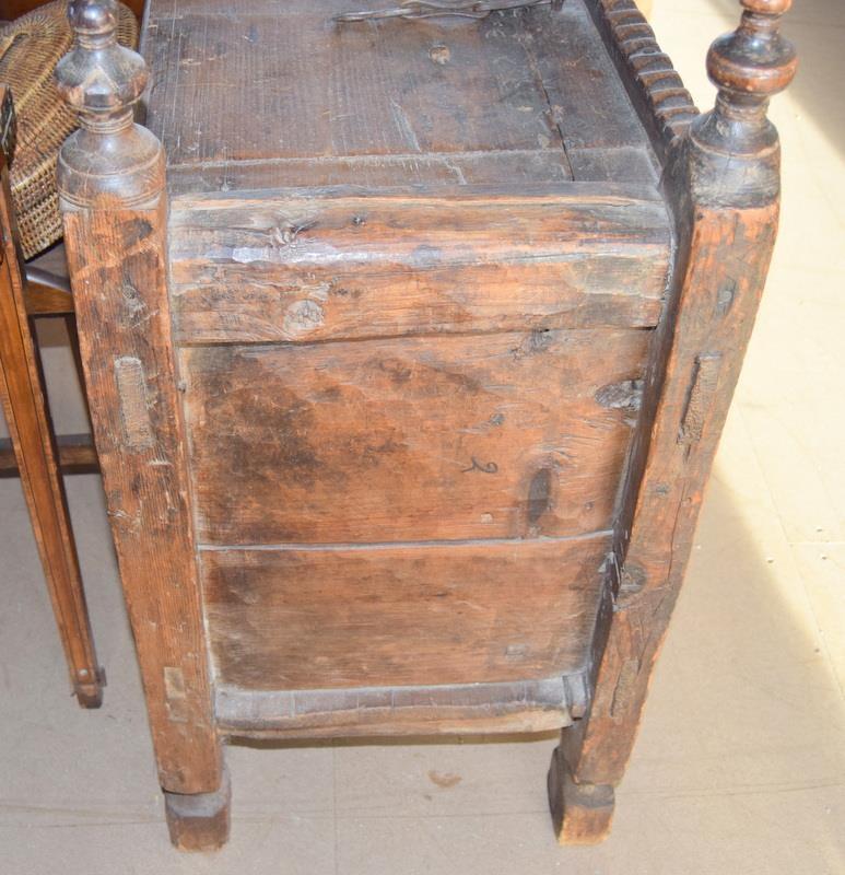 Ornately carved silver or travelling trunk of possible middle eastern origin 90x80x45cm - Image 6 of 6