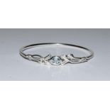 Charles Rennie Mackintosh Topaz 925 silver Scottish bangle