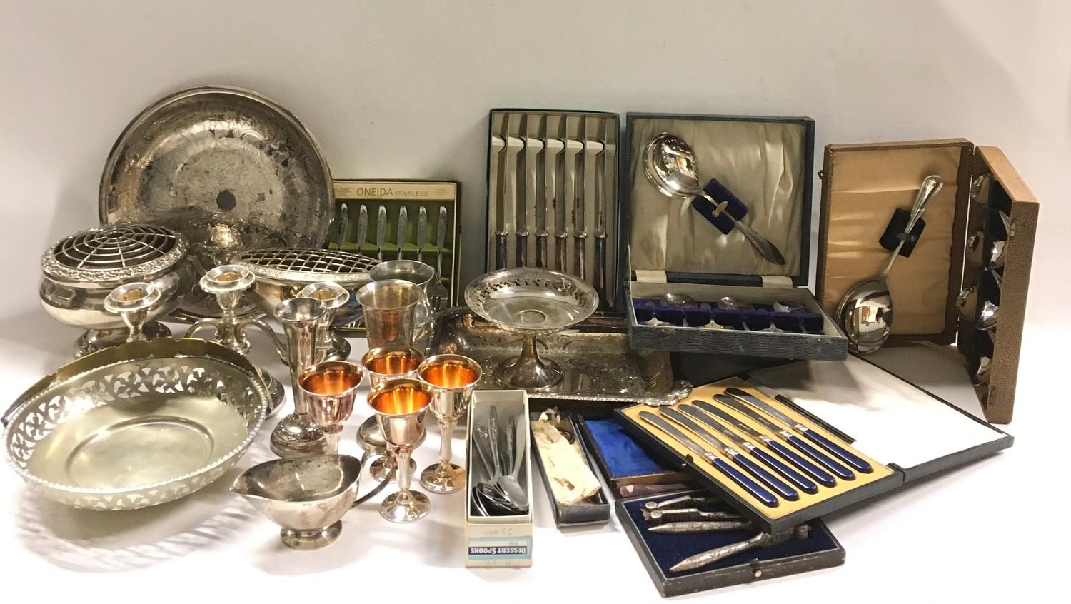 A Quantity of mixed silver plate.