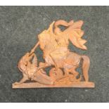 Cast iron George and the Dragon metal sign 40x35cm