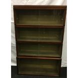 Globe Wernicke style barristers book case in 4 parts with glass sliding doors 130x85x30cm