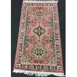 Small room runner/ fire side rug with pink pattern 160x80cm