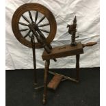 Wool spinning wheel working