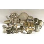 A collection of misc silver plate.