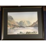 Watercolour of a lake district scene signed E Grigg Hall 70x55cm