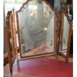 Edwardian mahogany folding dressing table mirror glass needs a good clean but intact