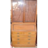 Light mahogany architectural design bureau bookcase with fitted interior 2/3 draws 220x110x60cm