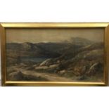 Gilt frame Welsh highland scene signed 50x80cm