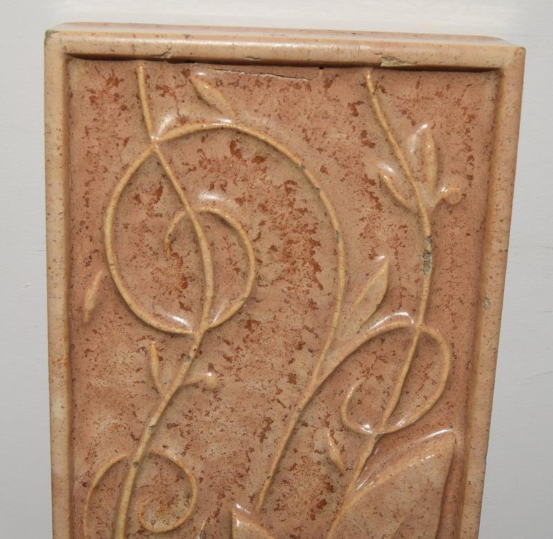 Stylized Art Deco tile panel by The Cauldon Tile Co. Ltd, 8" x 4" together with one other - Image 4 of 18