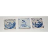 English Delftware Lambeth tile "Jacob wrestling with the Angel c1725-50, plus one other (possibly