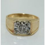 14ct gold ladies diamond solitare ring approx 0.75ct size N