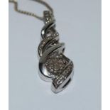 925 silver accent diamond pendant