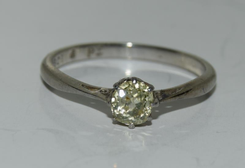 A Natural yellow diamond 4mm & 18ct gold ring, size L1/2. - Image 6 of 6