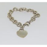 A Genuine hall marked Tiffany and Co silver bracelet.