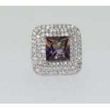 925 silver semi precious stone ring size M