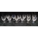 Waterford "Colleen" Crystal: Set of 12 wine glasses 13.5cm approximate height.