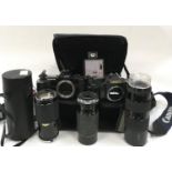 Collection of various cameras and lenses to included Canon,Olympus etc