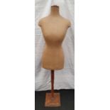 Antique shop display mannequin on stand 155cm tall.