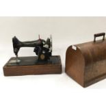 Vintage Singer electric sewing machine and case no.Y571245s