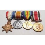 WW1 campaign set of four medals to S. Crowland.