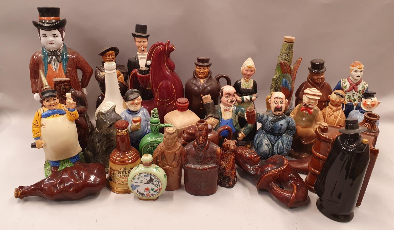 Large quantity of Decanters in the forms of people and animals (36)