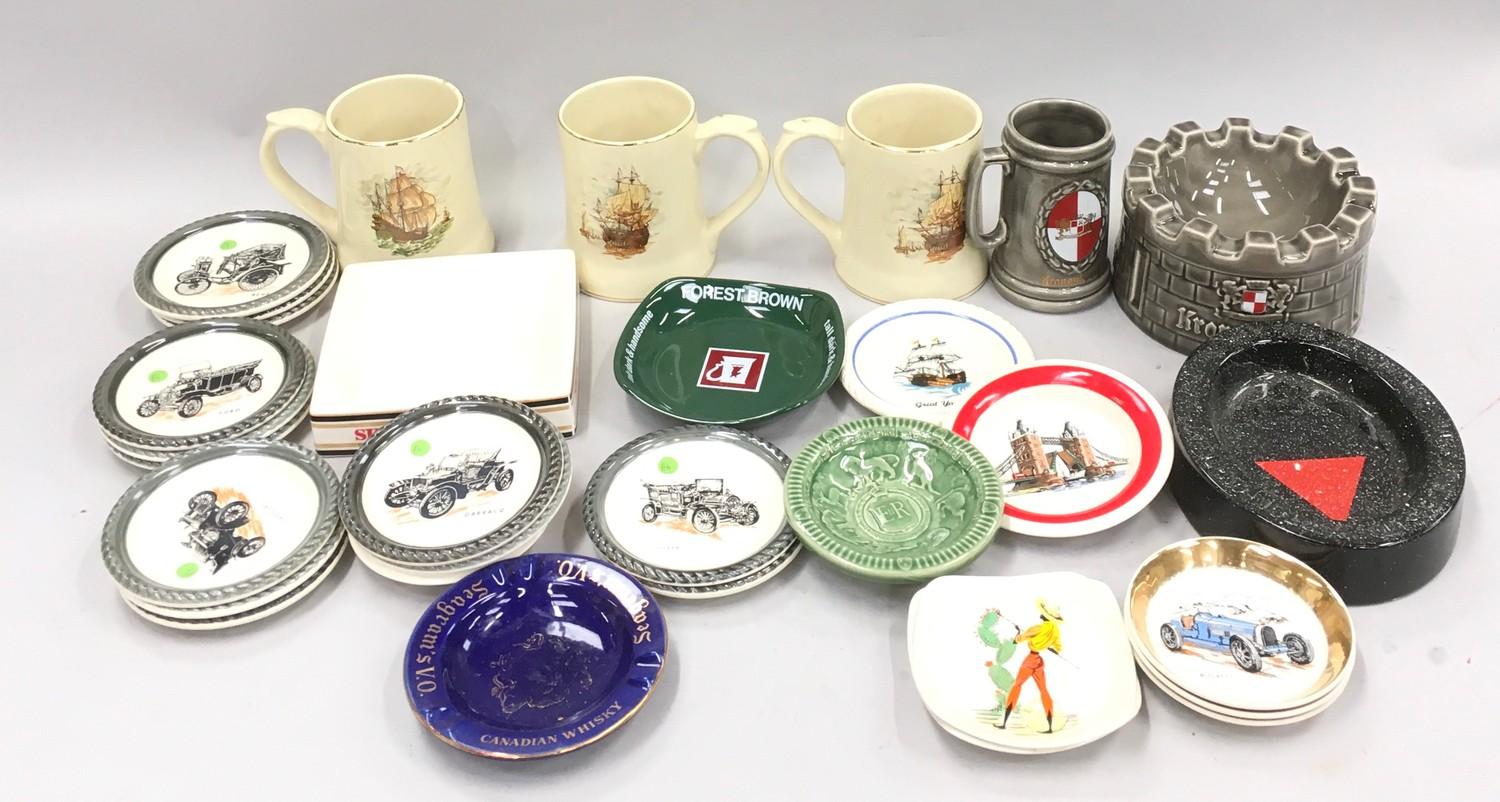 Wade Breweriana pin trays, mugs and ashtrays etc.