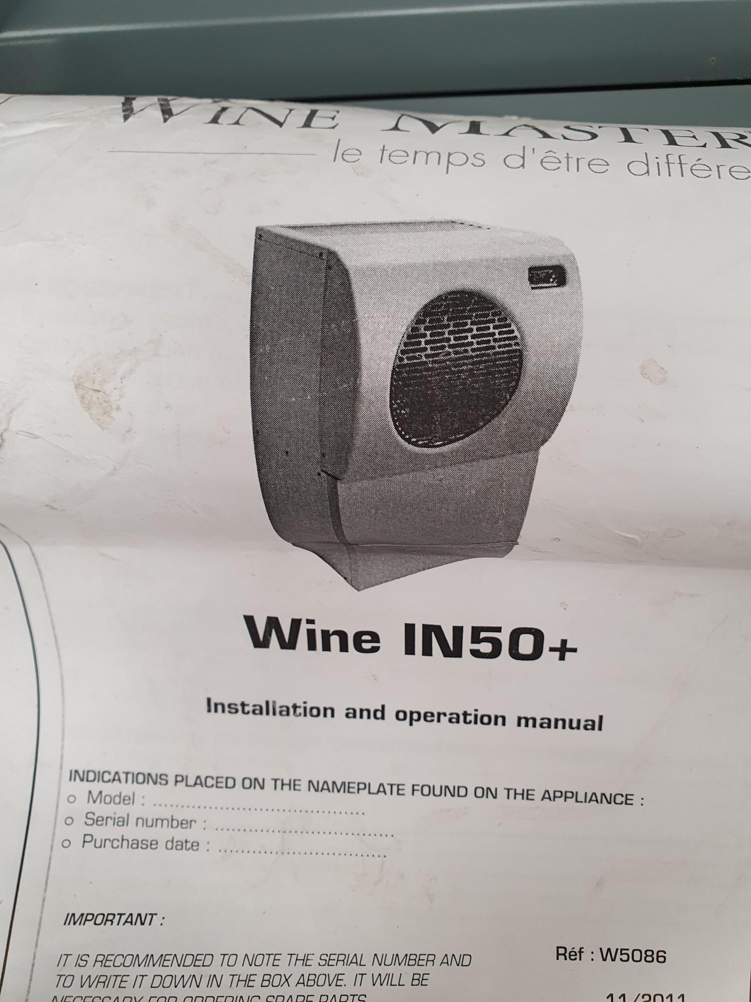 WineMaster WINE IN50 + Conditioning Unit with instruction manual. - Image 3 of 6