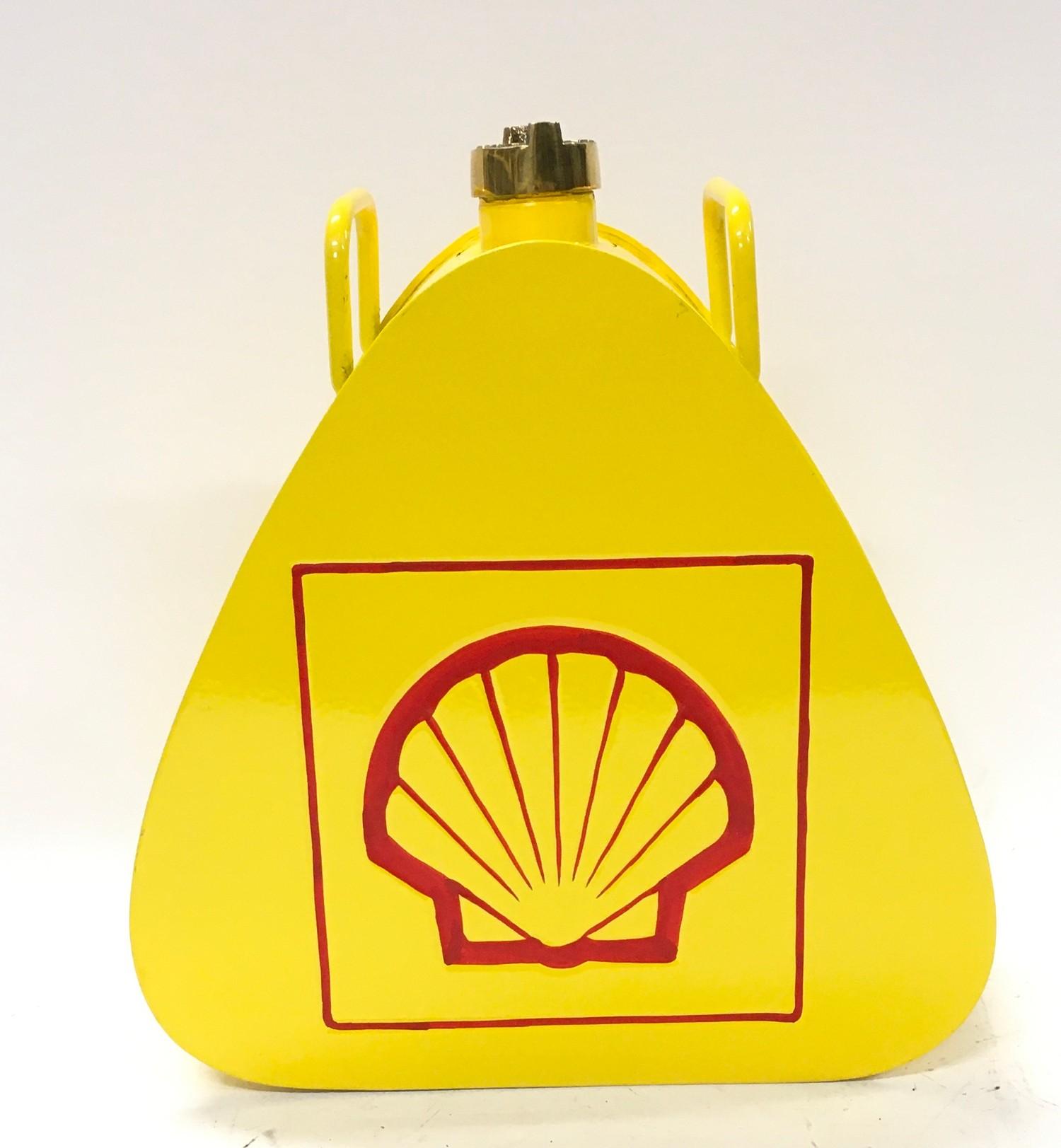 Triangle shape Shell petrol can .ref 332