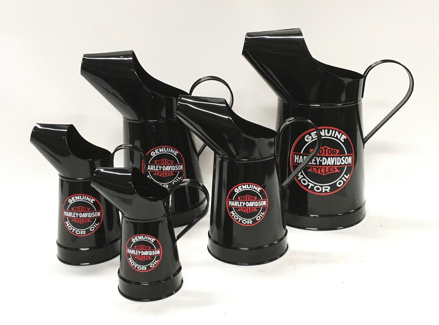5 Harley Davidson oil cans. ref 339