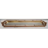 Long Venetian pier mirror with etched bevelled edge glass 115cm long 21cm wide.