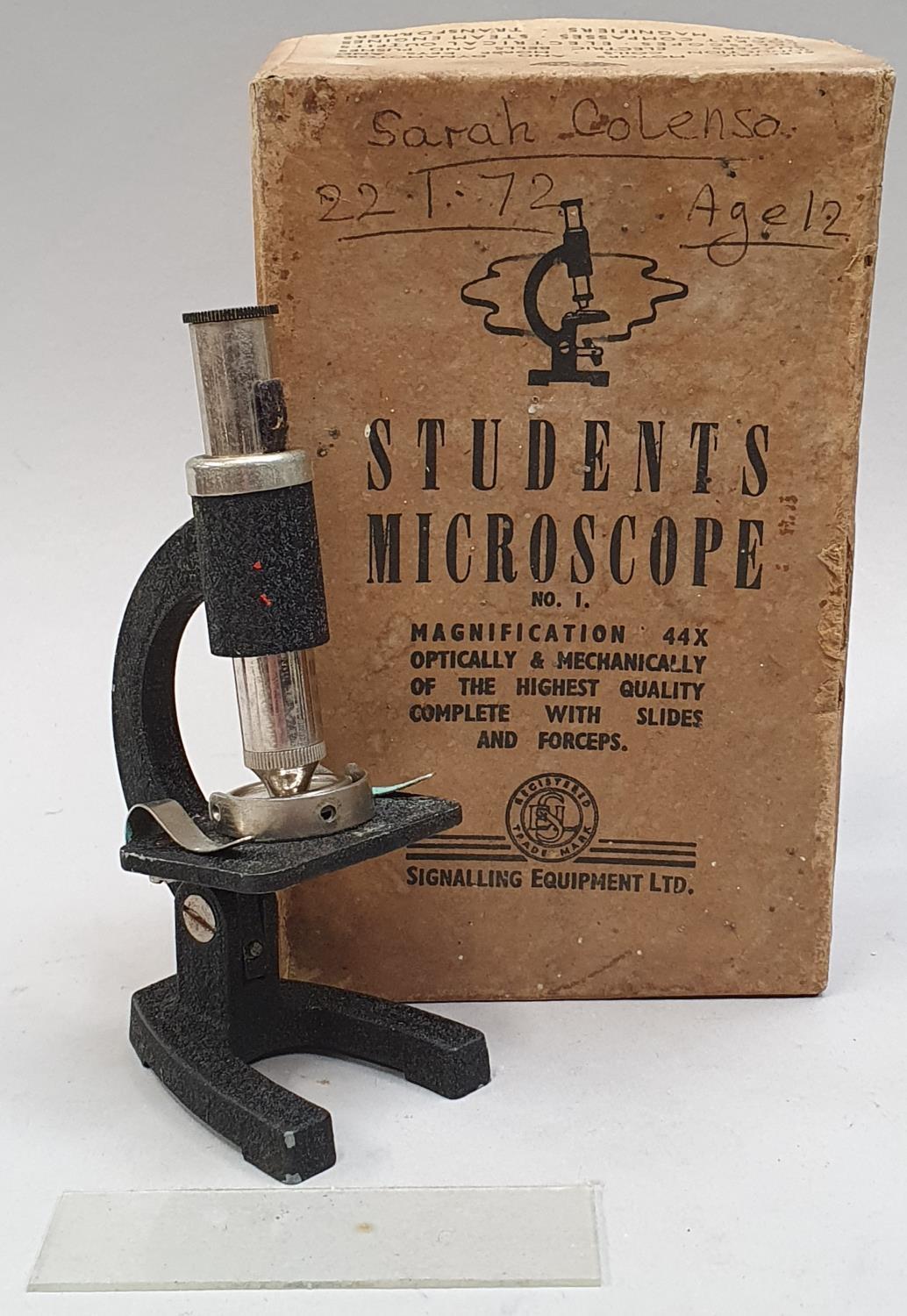 A vintage boxed Students Microscope together with a vintage boxed miniature travel Iron in leather - Image 3 of 6