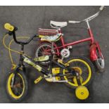 Raleigh vintage children's bike together with Pedal Pets T Rex children's bike.