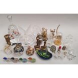 A collection of miscellaneous curios to include small Lalique glass bird.
