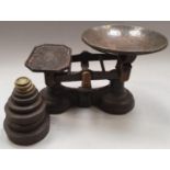 Avery, Birmingham antique set of weighing scales with weights.