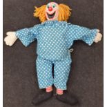 Mattel vintage 1963 "Bozo the Clown" U.S.A. pull string talking doll approx 48cm tall.