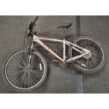 GT Aggressor red and white mountain bike 17" frame size.