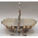 Silver plated Victorian folding sweet dish.