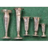 A collection on five silver posy vases (WP6)