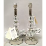 Pair of Laura Ashley Shelby glass ball table lamps retail £80 each ref 362