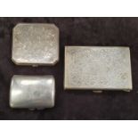 Three silver cigarette cases (WP15).