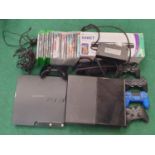 A collection of computer gaming items to include PS3, Xbox consoles, games and accessories (WP10).