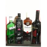 Four bottles of alcohol: Tia Maria 70cl, Ballantine?s Scotch Whisky 70cl, Gordon?s Gin 35cl, Tequila